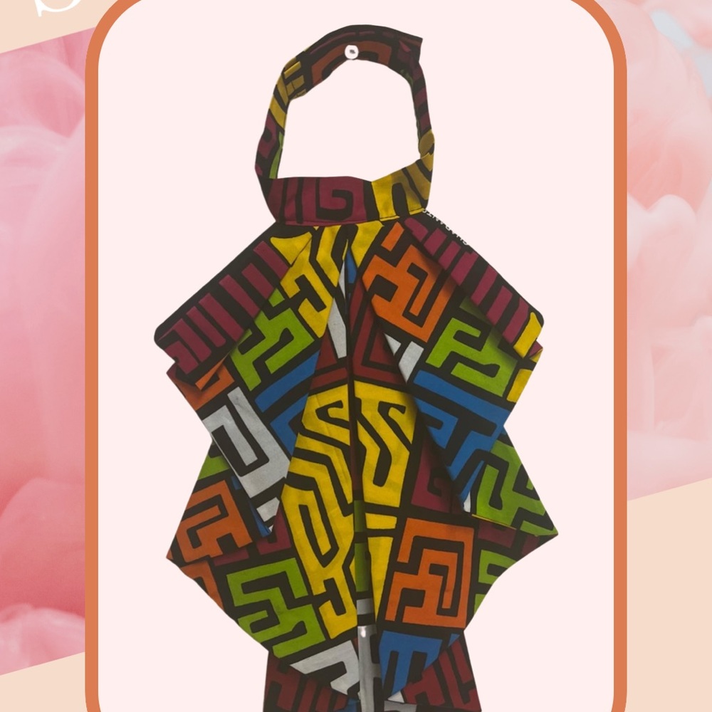 100% Authentic African Print Necklace View 2